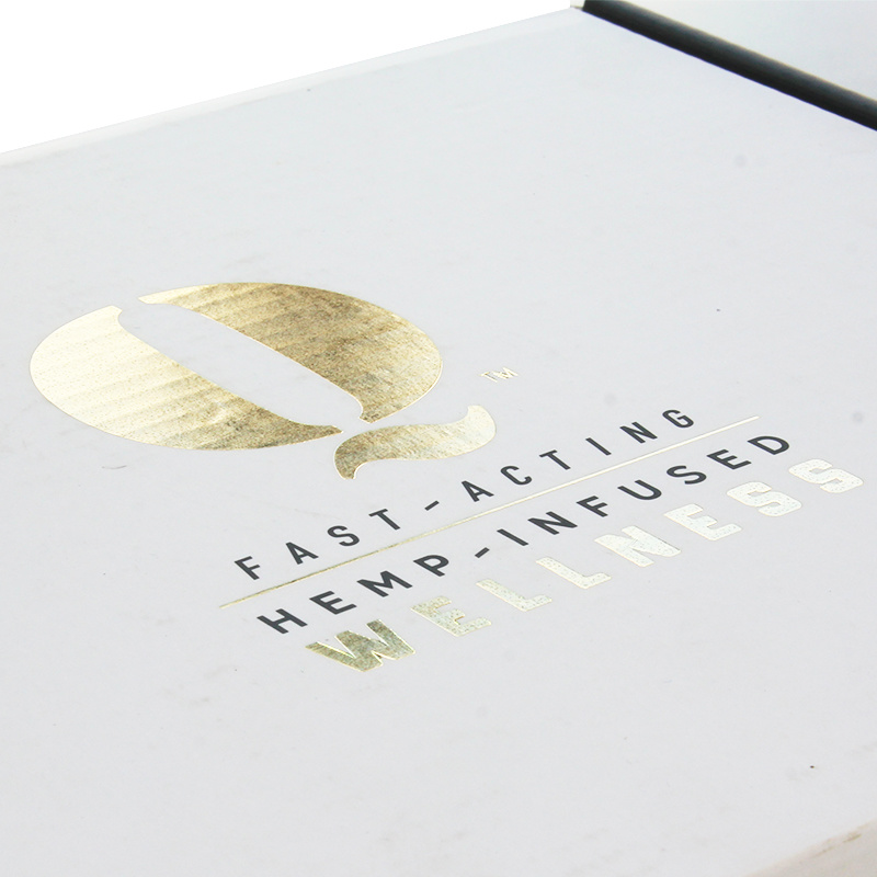 Printed corrugated paper box with gold foil logo products shipping